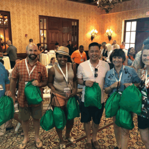 Attendees with Bags